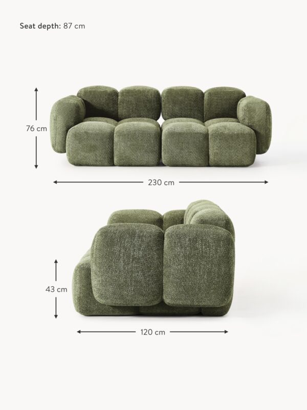 Modular Teddy-Bouclé Sofa Tayla (3-seater)