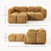 Modular Teddy-Bouclé Sofa Tayla (3-seater) with Ottoman (left/right)