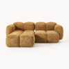 Modular Teddy-Bouclé Sofa Tayla (3-seater) with Ottoman (left/right)