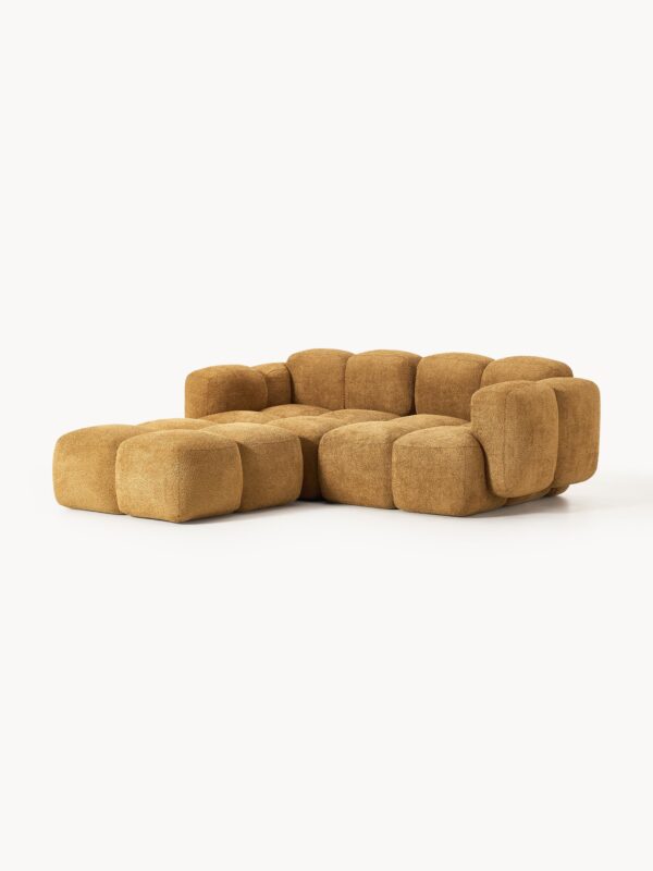 Modular Teddy-Bouclé Sofa Tayla (3-seater) with Ottoman (left/right)
