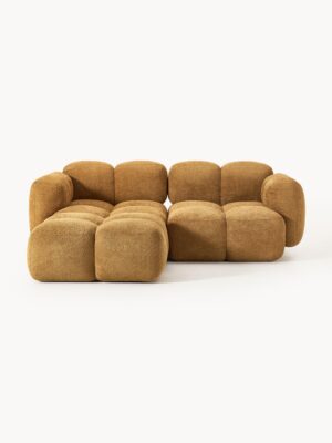Modular Teddy-Bouclé Sofa Tayla (3-seater) with Ottoman (left/right)