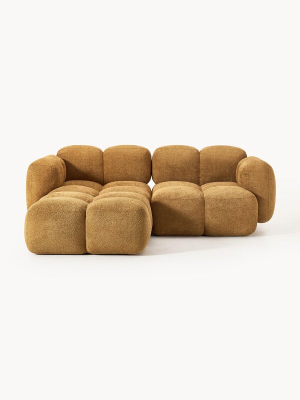 Modular Teddy-Bouclé Sofa Tayla (3-seater) with Ottoman (left/right)