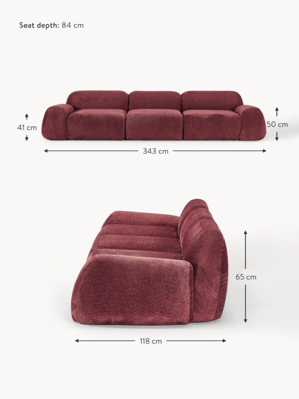 Modular Teddy Bouclé Sofa Wolke (4-seater)