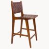 Teak Wood Counter Chair Perugia with Braided Seat Surface