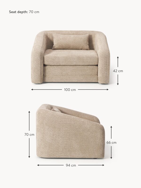 Teddy Bouclé Armchair Bed Eliot