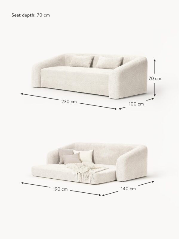 Teddy Bouclé Sofa Bed Eliot (3-seater)