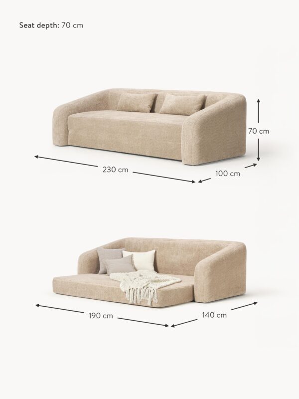 Teddy Bouclé Sofa Bed Eliot (3-seater)