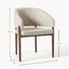 Upholstered Ash Wood Dining Chair Nemo with Armrests