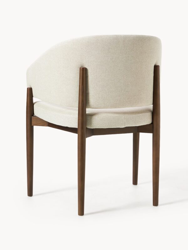 Upholstered Ash Wood Dining Chair Nemo with Armrests