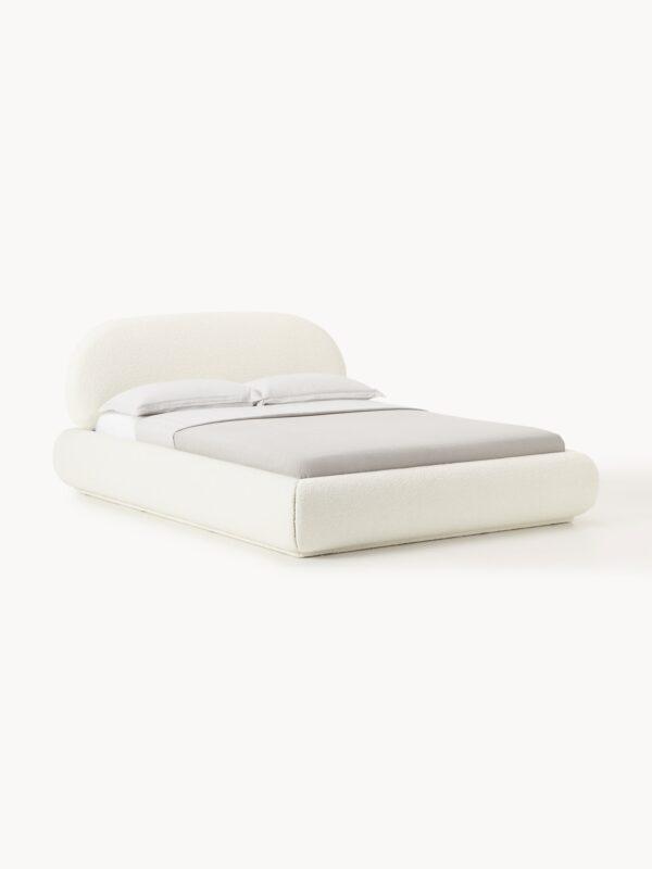 Upholstered Bouclé Bed Alba with Storage
