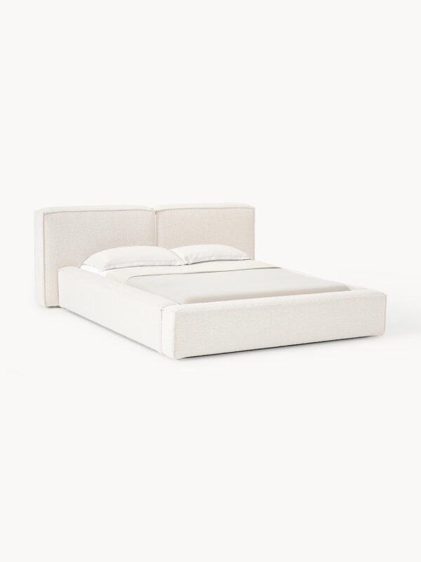 Upholstered Bouclé Bed Lennon with Storage Space