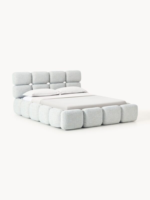 Upholstered Bouclé Bed Tayla with Storage Space