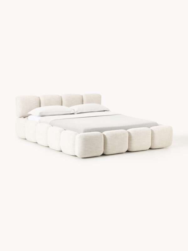 Upholstered Bouclé Bed Tayla with Storage Space