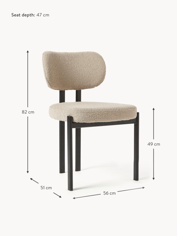 Upholstered Bouclé Dining Chair Adrien