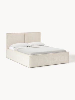Upholstered Corduroy Bed Dream with Storage Space