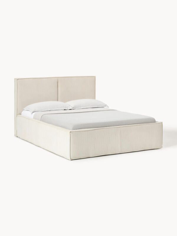 Upholstered Corduroy Bed Dream with Storage Space