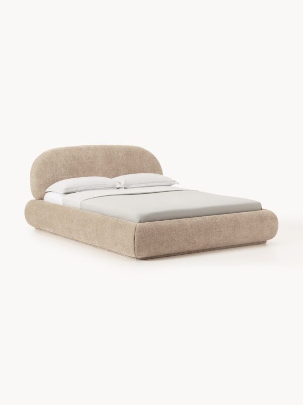 Upholstered Teddy Bouclé Bed Alba with Storage