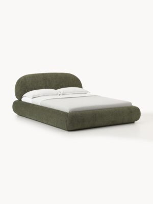 Upholstered Teddy Bouclé Bed Alba with Storage