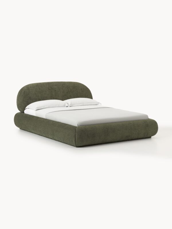 Upholstered Teddy Bouclé Bed Alba with Storage