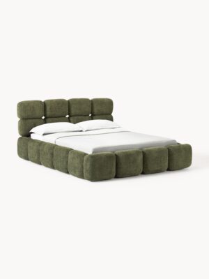 Upholstered Teddy Bouclé Bed Tayla with Storage Space