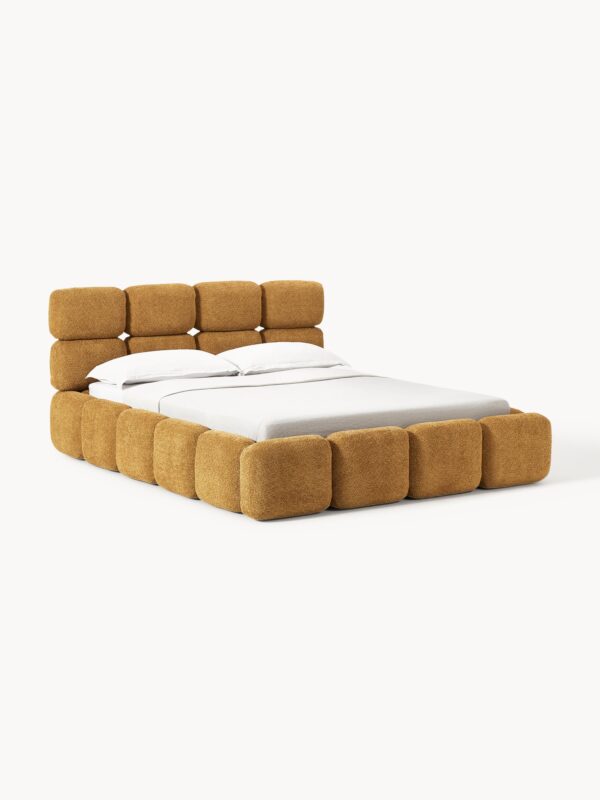 Upholstered Teddy Bouclé Bed Tayla with Storage Space