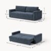 Velvet Sofa Bed Tasha (3-seater)