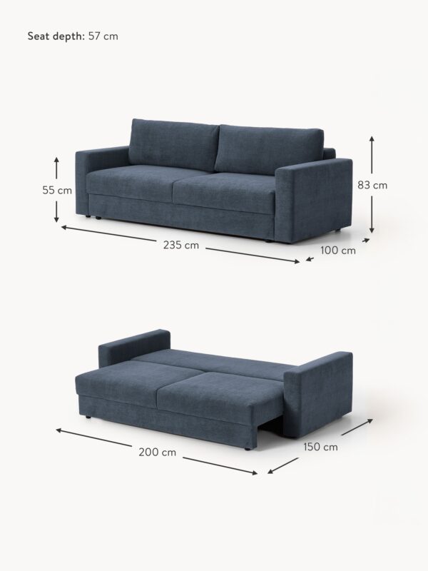 Velvet Sofa Bed Tasha (3-seater)