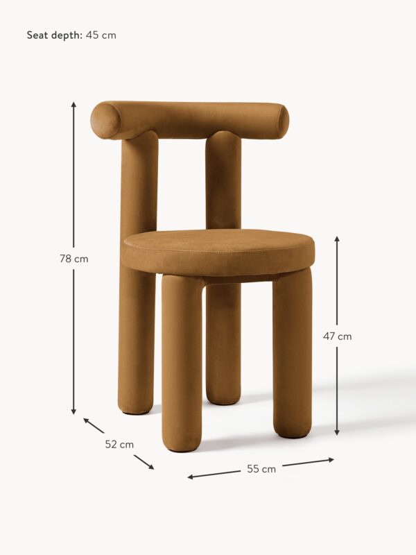 Velvet Upholstered Chair Calan