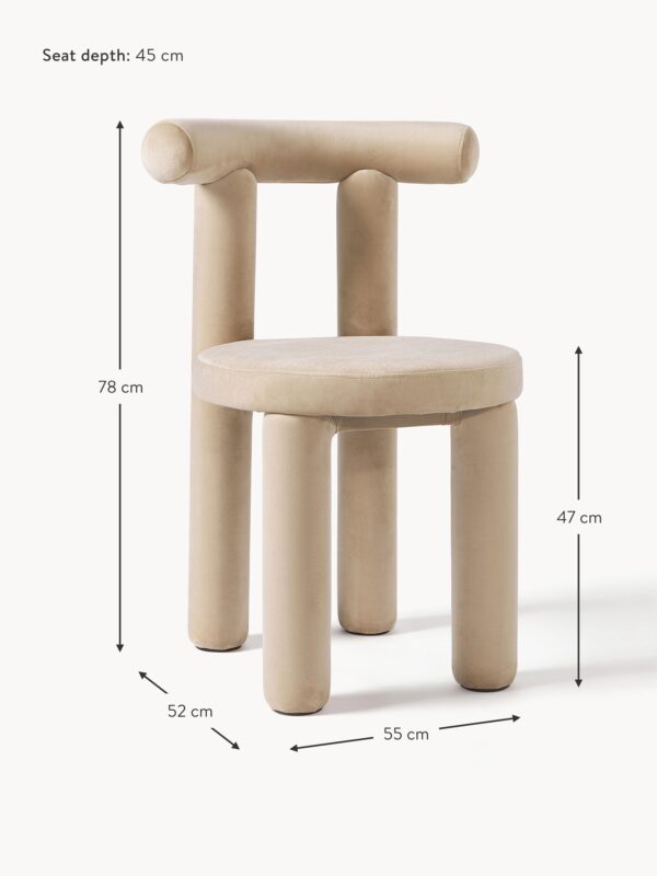 Velvet Upholstered Chair Calan