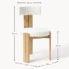 Wooden Dining Chair Katya with Bouclé Upholstery