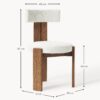 Wooden Dining Chair Katya with Bouclé Upholstery